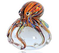 EUSTUMA Adorno de la estatuilla de Pulpo de Vidrio, colección de Animales Marinos para Regalo de cumpleaños, pisapapeles de Oficina de Vidrio para Escritorio