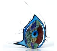 EUSTUMA Figura de Ballena de Vidrio soplado a Mano, Adorno de Animales de mar para Acuario de pecera, colección de Animales de mar para Regalo de cumpleaños, pisapapeles de Vidrio