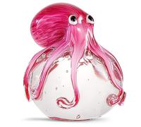 EUSTUMA Figura Decorativa de Pulpo de Vidrio soplado a Mano, Adorno de Animales Marinos para Acuario de pecera, colección de Animales Marinos para Regalo de cumpleaños, pisapapeles de Cristal para