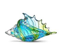 EUSTUMA Figuras de caracola de vidrio soplado a mano, adorno de animales marinos para decoración del hogar, colección de animales marinos para regalo de cumpleaños, conchas marinas de cristal