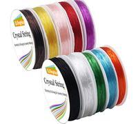 EuTengHao - 10 Cuerdas elásticas de 0,8 mm para Pulseras, Pulseras y Abalorios (10 colores/15 m)