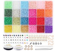 EuTengHao 13200 piezas de cuentas de semillas de vidrio pequeñas cuentas para manualidades pequeñas para bricolaje, pulseras, fabricación de joyas(3 mm, 550 por color, 24 colores)