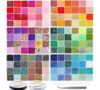 EuTengHao 3mm Granos de la semilla para Pulsera 8/0 cuentas pequeñas para collares pulsera Bisutería (36000 piezas, 144 colores)