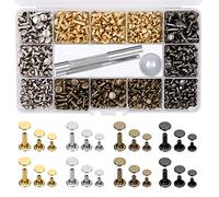 EuTengHao 484 remaches de cuero de doble tapa remache tubular de metal 3 tamaños con alicates de punzón y 3 piezas kit de herramientas de ajuste para reparación de cuero (4 colores)