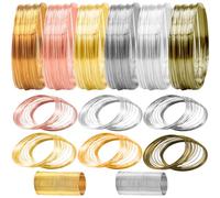 EuTengHao Alambre de joyería de acero inoxidable con memoria para manualidades, suministros para hacer joyas, collares, pulseras, anillos, aretes, fabricación de joyas (6 Colores*3 Yardas, 440 Lazos)