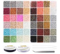 EuTengHao Granos de cristal de la semilla para la pulsera que hace el kit8/0 pequeños granos del pony para la joyería del collar de la pulsera que hace DIY que hace a mano 3mm 48 colores vidrio