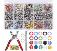 EuTengHao - Juego de 804 herramientas de fijación a presión, botones de metal hueco y sólido con herramienta de ajuste para costura de ropa, botones de cuero para pantalones vaqueros 200 juegos
