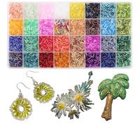 EuTengHao Kit de cuentas tubulares de vidrio de 7 mm para la creación de joyas, bordados y decoraciones para el hogar (32 colores vivos, 9600 piezas)