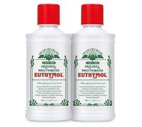 Euthymol Enjuague Bucal Original 500ml x 2, Sin Flúor, Sabor Intenso, Reduce la Placa, Dientes y Encías Sanos, Refresca el Aliento, Cuidado Oral Diario