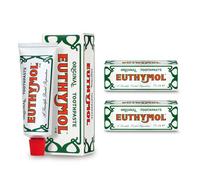 Euthymol Original Pasta de dientes 75ml x 2, Sin Flúor, Antiplaca, Antibacteriano, Protección contra la Caries, Dientes y Encías Para limpio y sano, Refrescar Menta Fresca, Cuidado dental Diario