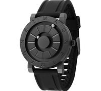 EUTOUR Reloj Hombre Relojes Magnetico Designer Cuarzo Sin Vidrio Rodamiento de Bolas Relojes de Pulsera para Hombres con Correa de Silicona Negro 40mm