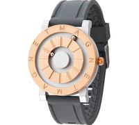 EUTOUR Reloj Hombre Relojes Magnetico Designer Cuarzo Sin Vidrio Rodamiento de Bolas Relojes de Pulsera para Hombres con Correa de Silicona Gris 40mm