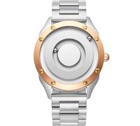 EUTOUR Reloj Hombre Relojes para Parejas Magnetico Designer Cuarzo Sin Vidrio Rodamiento de Bolas Relojes de Pulsera para Hombres con Correa de Acero Inoxidable Plateado Dorado