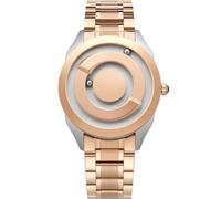 EUTOUR Reloj Hombre Relojes para Parejas Magnetico Designer Cuarzo Sin Vidrio Rodamiento de Bolas Relojes de Pulsera para Hombres Mujres con Correa de Acero Inoxidable Plateado Dorado