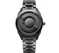 EUTOUR Reloj Hombre Relojes para Parejas Magnetico Designer Cuarzo Sin Vidrio Rodamiento de Bolas Relojes de Pulsera para Hombres Mujres con Correa de Acero Inoxidable Negro
