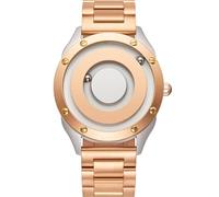 EUTOUR Reloj Hombre Relojes para Parejas Magnetico Designer Cuarzo Sin Vidrio Rodamiento de Bolas Relojes de Pulsera para Hombres con Correa de Acero Inoxidable Dorado