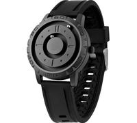 EUTOUR Reloj Magnetico Hombre Cuarzo Sin Vidrio Rodamiento de Bolas Relojes de Pulsera para Hombres con Correa en Silicona Negro
