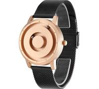 EUTOUR Reloj Magnetico Hombre Cuarzo Sin Vidrio Rodamiento de Bolas Relojes de Pulsera para Hombres con Correa de Acero Inoxidable Dorado