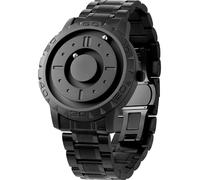 EUTOUR Reloj Magnetico Hombre Cuarzo Sin Vidrio Rodamiento de Bolas Relojes de Pulsera para Hombres con Correa de Acero Inoxidable Negro