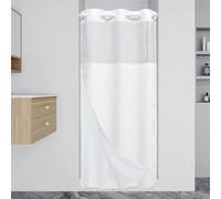EUTXL Stall - Cortina de ducha sin gancho con forro a presión, 230 g/m², tejido gofre para baño, 36 pulgadas de ancho x 74 pulgadas de alto, color blanco