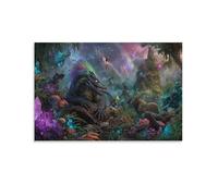 EUUMKOO Lienzo de dragón natural para pared, pintura mágica de animales de la selva sobre lienzo, póster decorativo para el hogar, sala de estar, dormitorio, decoración de pared, sin marco, 30 x 45 cm
