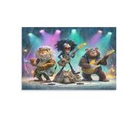 EUUMKOO Lienzo decorativo de fantasía para pared, diseño abstracto de oso león y gato, pintura sobre lienzo, póster decorativo para el hogar, sala de estar, dormitorio, decoración de pared, 60 x 90 cm