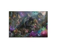 EUUMKOO Lienzo decorativo para pared de dragón colorido, pintura mágica de animales de fantasía sobre lienzo, póster decorativo para el hogar, sala de estar, dormitorio, decoración de pared, sin marco