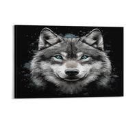 EUUMKOO Lienzo rústico vintage de lobo para pared, diseño de árbol de bosque oscuro, pintura de animales salvajes sobre lienzo, póster impreso, decoración de arte para el hogar, sala de estar