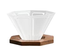 EUXHTYWP Estación de café con soporte for verter, taza filtro , origami madera nogal, cafetera goteo diseño ranura profunda(Transparent)