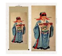 EUXHTYWP Rollo de pintura for colgar en la pared, mitología, historia, estatua del dios tierra, dibujo rollo seda, dojo, pinturas decorativas(Khaki)