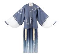 EUXHTYWP Traje tradicional chino Hanfu, traje tradicional chino antiguo for mujer, conjunto de 3 piezas (M)(Large)