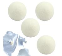 Euyehn bola suavizante de telas, bolas secadoras de lana para lavandería,Bolas secadoras de lana reutilizables - 4 bolas redondas de lana para secadora, kit de limpieza en seco, bola natural