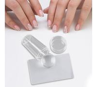 Euyehn Sello De Uñas Transparente | Almohadillas De Uñas De Jalea Para Estilo Francés | Stamping Stamper Raspador - Apto para la mayoría de tamaños de uñas, Navidad, cumpleaños