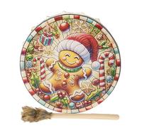 Euyehn Tambores Chamánicos Siberianos, Tambores Chamánicos Navideños - Tambor chamánico de música espiritual hecho a mano - Tambor de música espiritual con parte trasera hueca para actividades al aire
