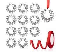 EUYKQNOI 12 piezas de dijes de rama de olivo con marco de hoja ovalada, conectores de eslabones colgantes para accesorios de joyería DIY, agujero de 1 mm