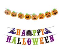 EUYKQNOI 2 Cintas Premium Reutilizable Halloween Decoracion Casa,Decoración Halloween,Accesorio Halloween,Decora cion Halloween Casa,Guirnalda,Cartel de Feliz Halloween,Adornos Halloween Truco o Trato