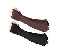 EUYKQNOI 2 Par Guantes Punto Sin Dedos de Muñeca con Agujeros para Dedos,para Calentar Manos y Brazos en Invierno,Estilo Elástico Punk Gótico,Unisex,Larga Manga,Ipara Escritorio y Oficina,Negro,marrón