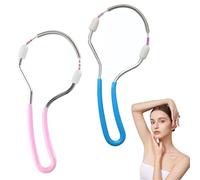 EUYKQNOI 2 Pcs Depilador Facial de Muelle,Manual Depiladora,Resorte de Acero Inoxidable Herramientas de Depilación,Con Hilo de Rodillo de Vello de Resorte,Para Suministro de Eliminación de Vello Facia