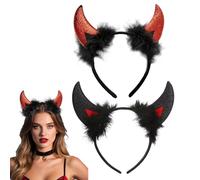EUYKQNOI 2 Piezas Diadema de Halloween, Diadema Angel, Diablo Diadema, Diadema de Halloween Carnaval Fiesta Cosplay, Regalo Angel de Halloween Navidad