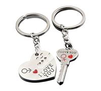 EUYKQNOI 2 Piezas llaveros para parejas,llavero pareja,regalo para novios,Llaveros Pareja Corazón para Novios, Enamorados, Regalo de San Valentín, Aniversario y Cumpleaños