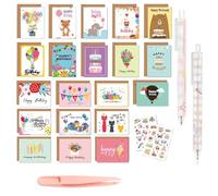 EUYKQNOI 20 Tarjeta Felicitacion Cumpleaños, Felicitación Holográficas en Surtido con 20 Sobres y Pegatinas, Plegables Tarjeta de Cumpleaños, Happy Birthday Cards para Hombres, Mujeres y Niños