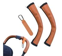 EUYKQNOI 2pcs cubierta barra cochecito bebé, protectores para manillar de cochecito,asa extraíble con cremallera de piel sintética,Para Mayoría Cochecitos