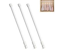 EUYKQNOI 3 Piezas Barra Armario Extensible de 30-50 cm,Antideslizante Barra Ducha Extensible, Barra de Cortina Sin Taladrar con Resorte para Ventanas, Armarios, Zapateros,Armarios,EstanteríAs (Blanco)