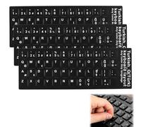 EUYKQNOI 3 piezas Ordenador portátil de escritorio,uegos Completos de Pegatinas para Teclado Turco,Fondo Negro Mate con Letras Blancas,Compatible con PC, Portátil,Teclado Mecánico,idioma turco,teclado