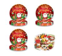 EUYKQNOI 30 Pcs Platos De Papel Navideño, Platos Navideños Plato De Papel Navideños, Plat os De Fiesta Navideña Platos De Cena Navideños Plat os De Postre Navideños Navide ños