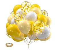 EUYKQNOI 30 Piezas Globos de Dorados Confeti Globos Dorados Cumpleaños Metalizados Dorados y Blancos Globos Latex para Bodas Aniversario, Bautizos Comunion, Graduacion Fiesta Decoracion