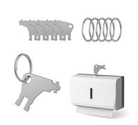 EUYKQNOI 5 Llaves para Dispensador de Papel Higiénico Metal - Juego de Repuesto Universal con 5 Anillos, Compatible con Georgia Pacific, Tork, SCA, San Jamar para Baños Públicos, Oficinas y Hospitales
