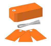 EUYKQNOI 50 etiquetas de precio naranja moderno grandes con cuerda adjunta, etiquetas de cuerda de papel para precios, etiquetas de agujero reforzadas para etiquetar inventario de ropa de regalo