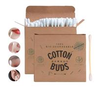 EUYKQNOI Hisopos de algodón de 200 Piezas, hisopos de algodón pequeños, Mango de Madera, para Tatuajes, Cejas, Belleza, Maquillaje, uñas