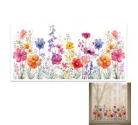 EUYKQNOI Pegatinas Ventana Flores Vinilo Doble Cara 30x60cm Decoración Cristal Primavera Navidad Niños Baños Cocina Oficina - Diseño Colorido Jardín Mediterráneo